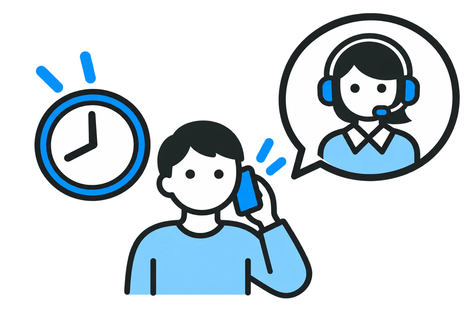 利用時間の延長連絡のイメージ